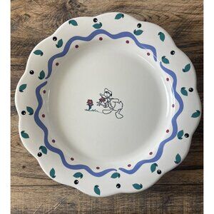 Disney Pfaltzgraff Mickey Mouse 8 3/8" Salad Plate Donald Flowers Retired EUC